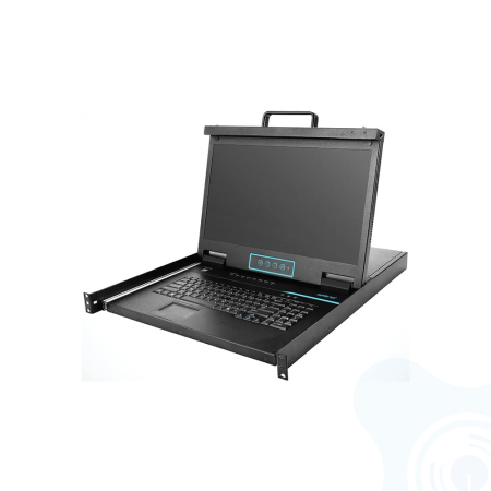 Safenet 8-Port TP KVM Switch Over IP with Short Depth Full HD 18.5 Inch Widescreen LCD Panel